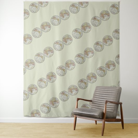 Reizen Wereldbol Map Earth 1916 World Atlas Wandkleed (In situ)