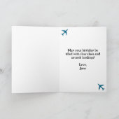 Reizen, Wereldkaart, paspoort, kompas, verjaardag Kaart (Binnen)