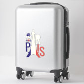 Reizen Wereldsteden Parijs Eiffeltoren Sticker (Koffer)
