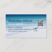 Reizen Zee Ocean Beach Blauw Modern Visitekaartje (Achterkant)