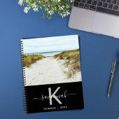 Reizen zomer foto zwart wit monogram notitieboek