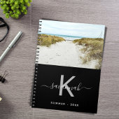 Reizen zomer foto zwart wit monogram notitieboek