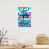 Reizen Zuid-Korea Pop Art Poster (Keuken)