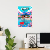 Reizen Zuid-Korea Pop Art Poster (Thuiskantoor)