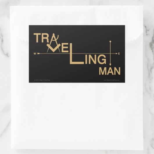 Reizend Man Oblong Sticker (Tas)