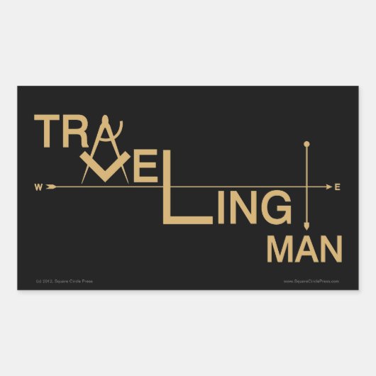 Reizend Man Oblong Sticker (Voorkant)