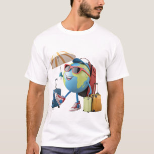 Reizend Wereldbol met Accessoires T-shirt