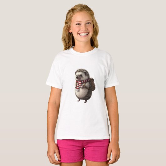 Reizende Egel Rugzak Sjaal Kinderen T-shirt (Voorkant volledig)