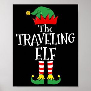 Reizende Elf Overeenkomen Familie Groep Kerst Part Poster