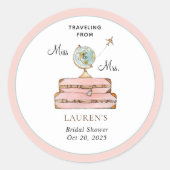 Reizende koffers Vrijgezellenfeest Ronde Sticker (Voorkant)