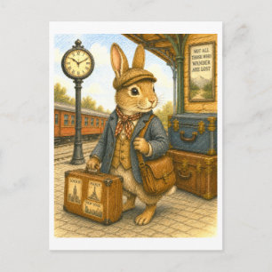 Reizende Konijn Illustratie Briefkaart