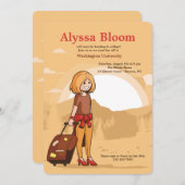 Reizende Meisje Uitnodiging (Voorkant / Achterkant)