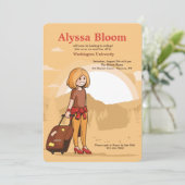 Reizende Meisje Uitnodiging (Staand voorkant)