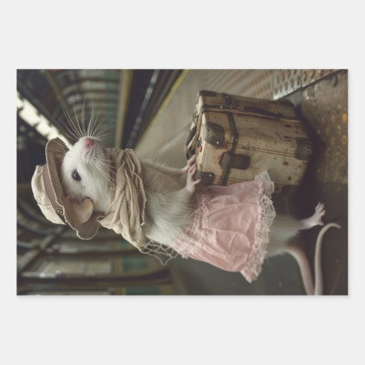  reizende muizen decoupage inpakpapier vel (Voorkant 3)