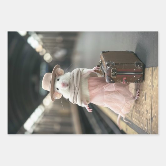  reizende muizen decoupage inpakpapier vel (Voorkant 2)