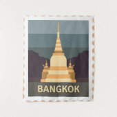 reizende postzegel-Sticker Wandkleed (Voorkant)