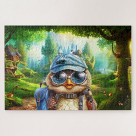 Reizende uil op een betoverd bos 20x30 legpuzzel