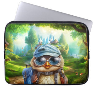 Reizende uil op een betoverd bos laptop sleeve