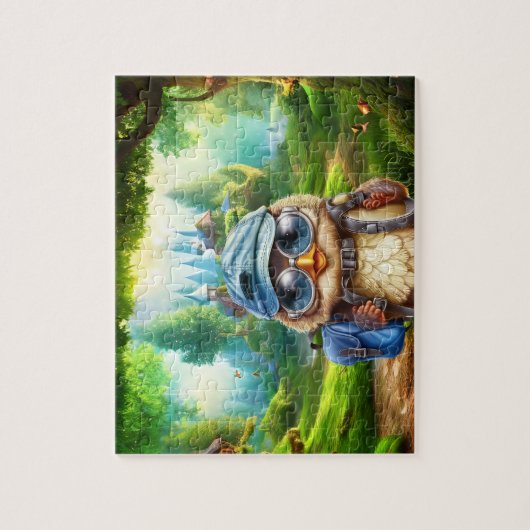 Reizende uil op een betoverd bos Multi-size Legpuzzel (Verticaal)