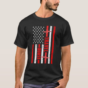 Reizende Verpleegster Usa Amerikaanse Vlag Hartsla T-shirt