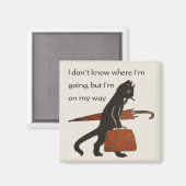  Reizende Zwarte Kat Vierkante Koelkast Magneet (Voorkant / Achterkant)