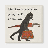  Reizende Zwarte Kat Vierkante Koelkast Magneet (Voorkant)