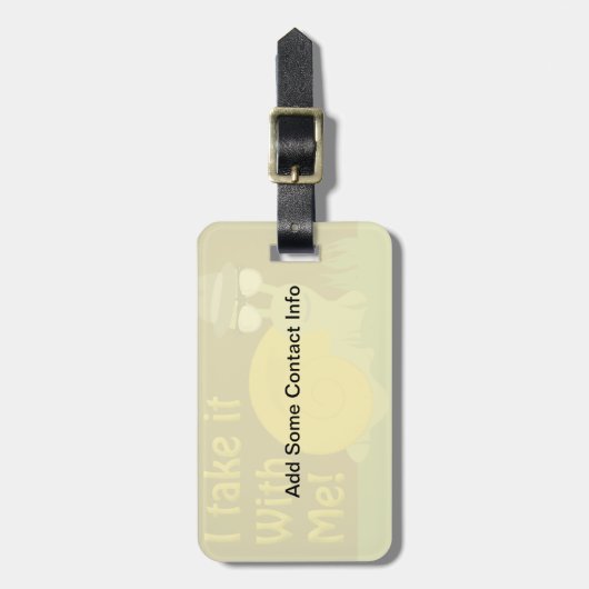 Reizensslak Fun Go Slogan Cartoon Art Bagagelabel (Voorkant verticaal)