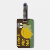 Reizensslak Fun Go Slogan Cartoon Art Bagagelabel (Achterkant verticaal)