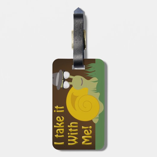 Reizensslak Fun Go Slogan Cartoon Art Bagagelabel (Achterkant verticaal)