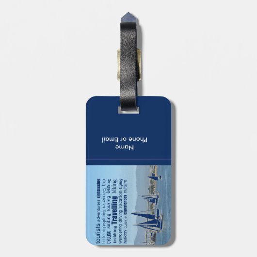 Reizigende avonturen Word Fun Bagagelabel (Achterkant verticaal)