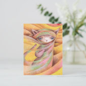 Reizigende kat briefkaart (Staand voorkant)