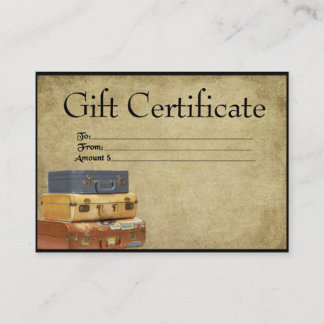 Reizigende koffers - Prim Cards van het Cadeaubon Kortingskaartje