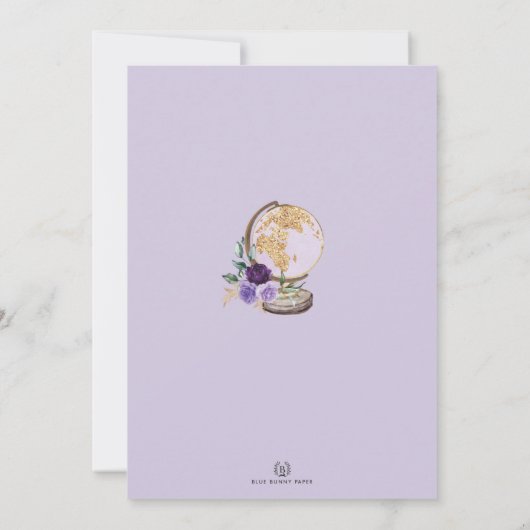 Reizigende Miss naar Mrs Paars Gold Vrijgezellenfe Kaart (Achterkant)