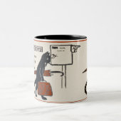 Reizigende zwarte kat  Briefkaart koffie Mok (Center)