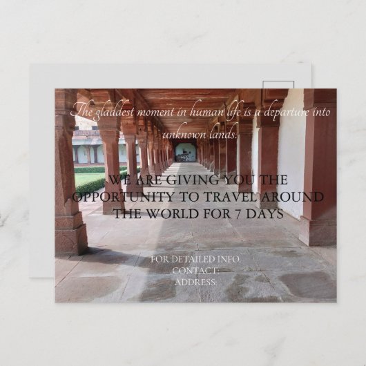 Reizigeningskaart Aankondigingskaart (Voorkant / Achterkant)