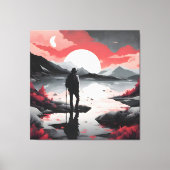 Reiziger bij schemering canvas afdruk (Voorkant)