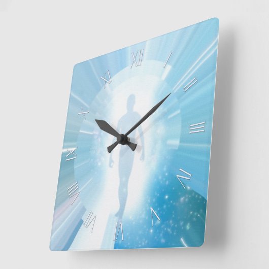 Reiziger door ruimte en tijd vierkante klok (Hoek)