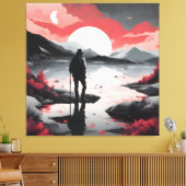 Reiziger in de schemering canvas afdruk (Insitu (Woonkamer))