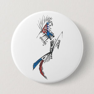 Reiziger Kleurrijke Abstracte Stam Tattookunst Ronde Button 7,6 Cm
