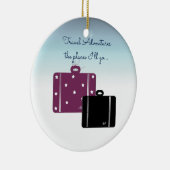 Reiziger met koffers keramisch ornament (Rechts)