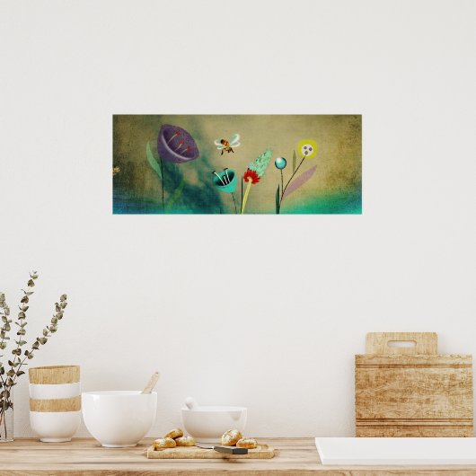 Reizigerbijenafdrukken Poster (Keuken)