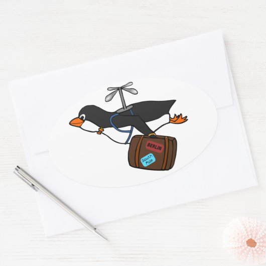 Reizigerhefschroefvliegtuigen met uitsteeksel ovale sticker (Envelop)