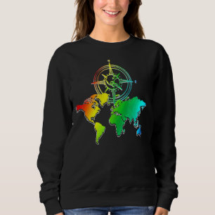 Reizigerige Wereldbol Colorful Compass World M Trui