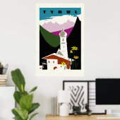 Reizigerpastel Tyrol Oostenrijk Poster (Thuiskantoor)
