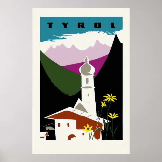 Reizigerpastel Tyrol Oostenrijk Poster (Voorkant)