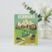 Reizigerposter in de Duitse  stijl Briefkaart (Staand voorkant)