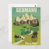 Reizigerposter in de Duitse  stijl Briefkaart (Voorkant / Achterkant)