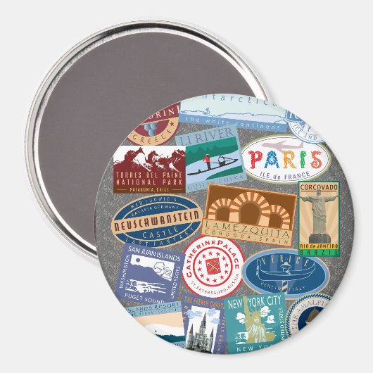 Reizigerreiziger-wereldreiziger Magneet (Voorkant / Achterkant)