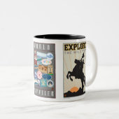 Reizigerreiziger-wereldreiziger Tweekleurige Koffiemok (Voorkant rechts)