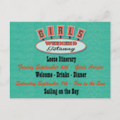 Reizigerroute briefkaart van het Girls-weekend (Achterkant)